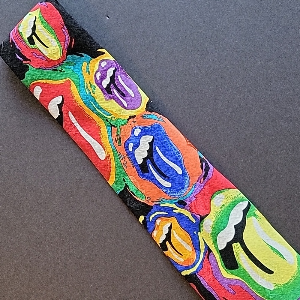 Rolling Stones 1994 "Painted Tongues" Tie 👔 - Picture 3 of 8